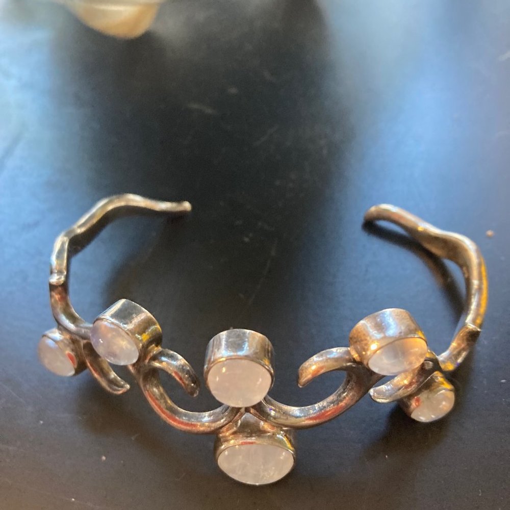 June Birthstone Moonstones Sterling Silver Set, the silver alone is worth more - Picture 8 of 9